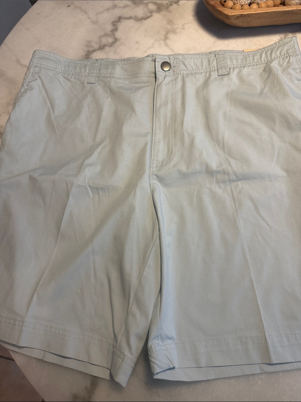 Men's Flat-Front Shorts — khaki color